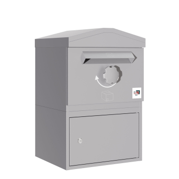 Pakketbrievenbus Mannheim met zadeldak - maat M in Agaatgrijs | Wandmontage