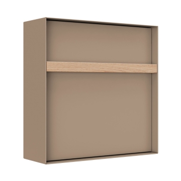 Oxford wandbrievenbus in beige met houten handvat