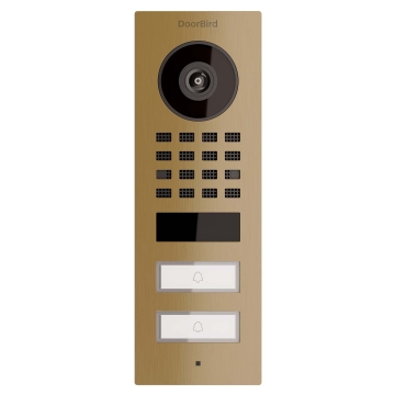 Opbouw deurintercom Smart-ON for TWO Doorbird  D1102V met Messing uitstraling