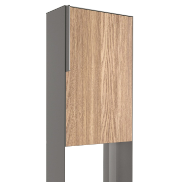 Vrijstaande brievenbus Faro in Grijs Metallic met HPL-front