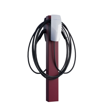 Tesla laadpaal VoltStand for Two met bodemanker in rood