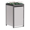 Vuilnisbak doos Emma voor 1 -  120L in  Lichtgrijs metallic met donkergrijs frame