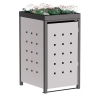 Vuilnisbak doos Anna voor 1 -  120L in  Lichtgrijs metallic met donkergrijs frame