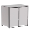 Vuilnisbak doos Helmut voor 2 - 120L in Lichtgrijs metallic met donkergrijs frame
