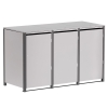 Vuilnisbak doos Hugo voor 3 - 240L in Lichtgrijs metallic met donkergrijs frame
