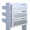 Brievenbus unit Stairs for Three in Wit met RVS inwerpklep