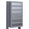 Brievenbus unit Cube for Six in Grijs Metallic met RVS inwerpklep