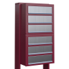Brievenbus unit Cube for Six in Rood met RVS inwerpklep