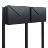 Brievenbus unit Letter for Two in Zwart