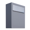 Brievenbus Base in Grijs metallic met RVS inwerpklep