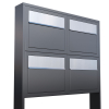 Brievenbus unit Elegance for Four in Antraciet met RVS inwerpklep