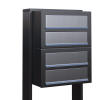 Brievenbus unit Cube for Four in Antraciet met RVS inwerpklep