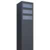 Brievenbus unit Monolith for Three in Antraciet met RVS inwerpklep