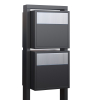 Brievenbus unit Soprano for Two in Antraciet met RVS inwerpklep