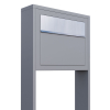 Vrijstaande brievenbus Elegance in Grijs Metallic met RVS inwerpklep