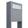 Vrijstaande brievenbus Base in Grijs Metallic met RVS inwerpklep