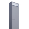 Vrijstaande brievenbus Big Box in Grijs Metallic met RVS inwerpklep