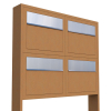 Brievenbus unit Elegance for Four in Okerbruin met RVS inwerpklep