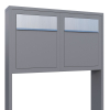 Brievenbus unit  Base for Two in Grijs Metallic met RVS inwerpklep