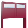 Brievenbus unit Base for Two in Rood met RVS inwerpklep
