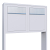 Brievenbus unit Base for Two in Wit met RVS inwerpklep
