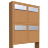 Brievenbus unit Base for Four in Okerbruin met RVS inwerpklep