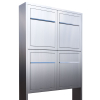 Brievenbus unit Base for Four in RVS