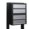 Brievenbus unit Cube for Four in Zwart met RVS inwerpklep