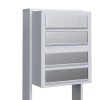 Brievenbus unit Cube for Four in Wit met RVS inwerpklep