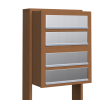 Brievenbus unit Cube for Four in Okerbruin met RVS inwerpklep