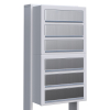 Brievenbus unit Cube for Six in Wit met RVS inwerpklep
