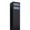 Brievenbus unit Monolith for Two in Zwart met RVS inwerpklep