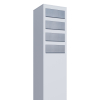 Brievenbus unit Monolith for Four in Wit met RVS inwerpklep