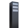 Brievenbus unit Monolith for Three in Zwart met RVS inwerpklep