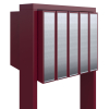 Brievenbus unit Flag for Five in Rood met RVS inwerpklep