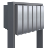 Brievenbus unit Flag for Six in Grijs Metallic met RVS inwerpklep