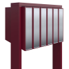 Brievenbus unit Flag for Six in Rood met RVS inwerpklep