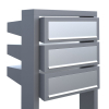 Brievenbus unit Stairs for Three in Grijs Metallic met RVS inwerpklep