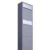 Brievenbus unit Big Box for Two in Grijs Metallic met RVS inwerpklep