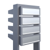 Brievenbus unit Stairs for Four in Grijs Metallic met RVS inwerpklep