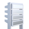 Brievenbus unit Stairs for Four in Wit met RVS inwerpklep