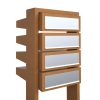 Brievenbus unit Stairs for Four in Okerbruin met RVS inwerpklep