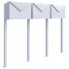 Brievenbus unit Letter for Three in Wit met RVS inwerpklep