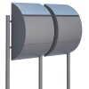 Postkastsysteem Jumbo voor twee Grijs Mettallic met RVS inwerpklep