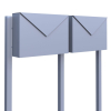 Brievenbus unit Letter for Two in Grijs Metallic