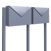 Brievenbus unit Letter for Two in Grijs Metallic met RVS inwerpklep