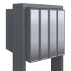 Brievenbus unit Flag for Four in Grijs Metallic met RVS inwerpklep