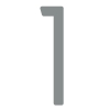 Modern huisnummer '' '1' ' - 245 mm in grijs metallic