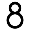 Modern huisnummer '' 8 '' - 245 mm in zwart