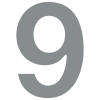 Huisnummer ''9'' in Grijs metallic